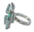 Turquoise And Opal Flower Genuine Sterling Silver Ring Size 6-1/4 WX70713